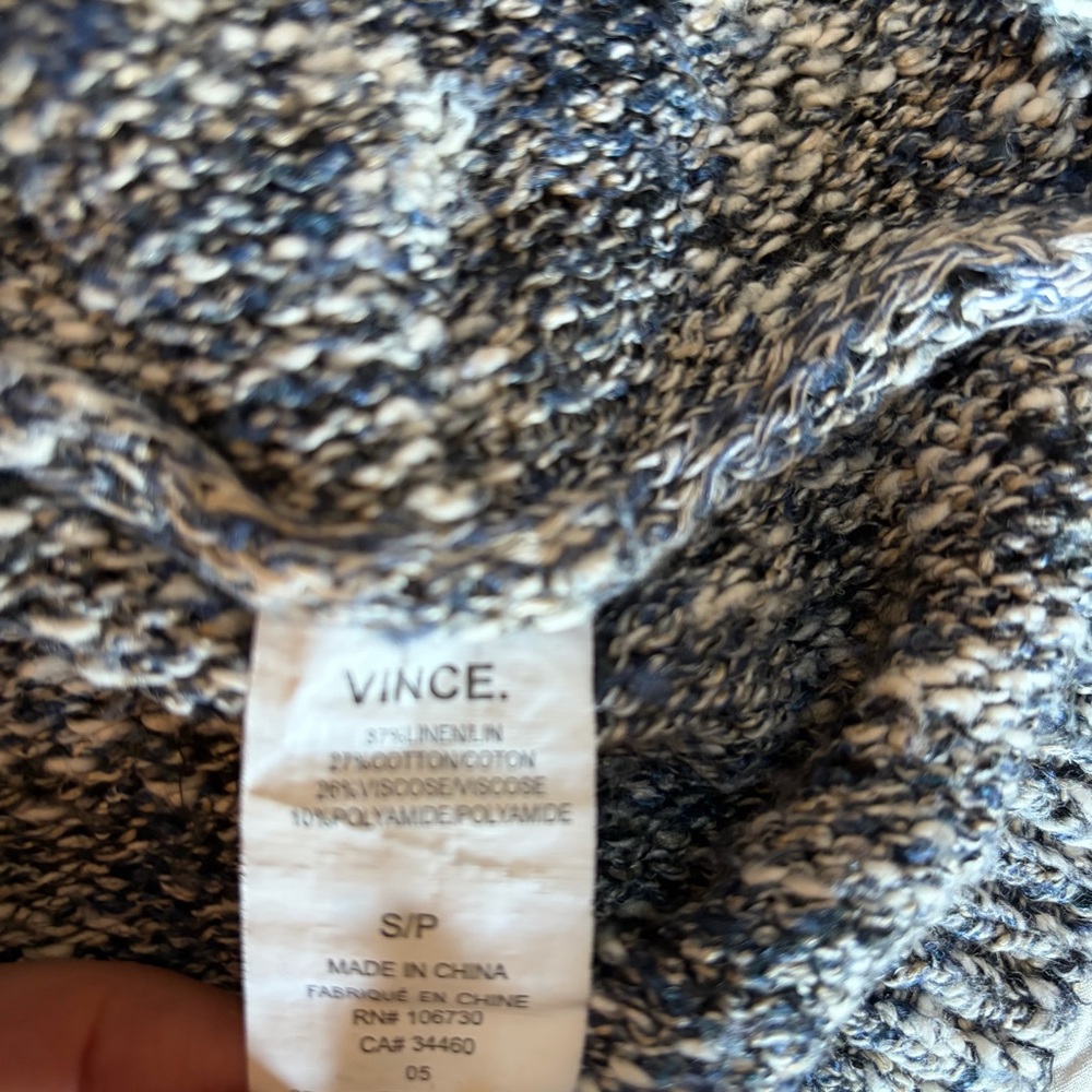 Vince Marled Black and Gray Sweater Size Small EUC - Picture 4 of 6